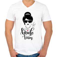 PRINTFASHION Bride Team 1 - Férfi V-nyakú póló - Fehér