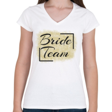 PRINTFASHION bride team - Női V-nyakú póló - Fehér női póló