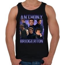 PRINTFASHION Bridgerton Anthony - Férfi atléta - Fekete atléta, trikó