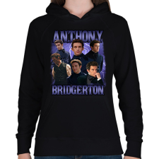 PRINTFASHION Bridgerton Anthony - Női kapucnis pulóver - Fekete női pulóver, kardigán