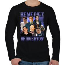 PRINTFASHION Bridgerton Benedict - Férfi hosszú ujjú póló - Fekete férfi póló