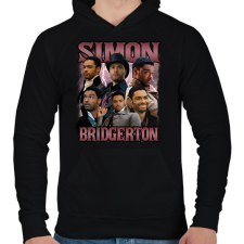 PRINTFASHION Bridgerton Simon - Férfi kapucnis pulóver - Fekete férfi pulóver, kardigán