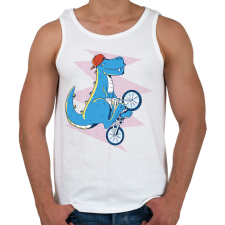PRINTFASHION Bringás T-rex - Férfi atléta - Fehér atléta, trikó