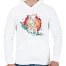 PRINTFASHION Bringás űrhajós - Férfi kapucnis pulóver - Fehér férfi pulóver, kardigán