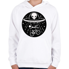 PRINTFASHION Bringás vs. UFO - Gyerek kapucnis pulóver - Fehér gyerek pulóver, kardigán