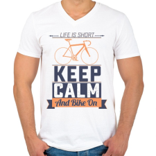 PRINTFASHION Bringázásra fel! - Férfi V-nyakú póló - Fehér férfi póló