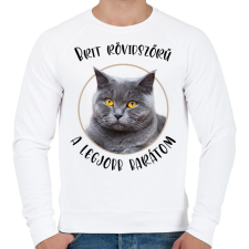 PRINTFASHION Brit rövidszőrű - Legjobb barát - Férfi pulóver - Fehér férfi pulóver, kardigán