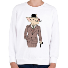 PRINTFASHION British style Pig - Gyerek pulóver - Fehér gyerek pulóver, kardigán