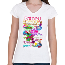 PRINTFASHION britney dreams - Női V-nyakú póló - Fehér