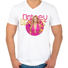 PRINTFASHION britney-fantasy - Férfi V-nyakú póló - Fehér