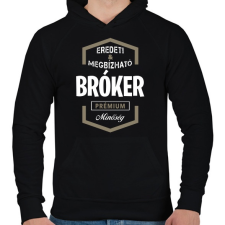 PRINTFASHION Bróker prémium minőség - Férfi kapucnis pulóver - Fekete férfi pulóver, kardigán