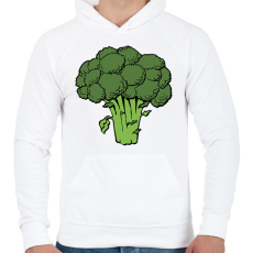 PRINTFASHION Brokkoli - Férfi kapucnis pulóver - Fehér
