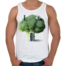PRINTFASHION Brokkoli ház - Férfi atléta - Fehér atléta, trikó
