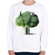 PRINTFASHION Brokkoli ház - Gyerek pulóver - Fehér