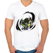 PRINTFASHION Broly - Férfi V-nyakú póló - Fehér férfi póló