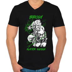 PRINTFASHION Broly - Férfi V-nyakú póló - Fekete