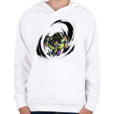 PRINTFASHION Broly - Gyerek kapucnis pulóver - Fehér gyerek pulóver, kardigán