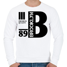 PRINTFASHION Brooklyn premium quality 89 - Férfi pulóver - Fehér