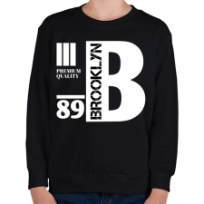 PRINTFASHION Brooklyn premium quality 89 - Gyerek pulóver - Fekete gyerek pulóver, kardigán