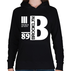 PRINTFASHION Brooklyn premium quality 89 - Női kapucnis pulóver - Fekete