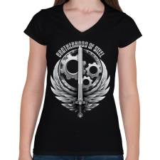 PRINTFASHION Brotherhood Reborn - Női V-nyakú póló - Fekete női póló