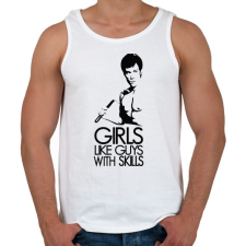 PRINTFASHION Bruce Lee - Férfi atléta - Fehér atléta, trikó