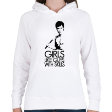 PRINTFASHION Bruce Lee - Női kapucnis pulóver - Fehér