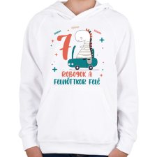 PRINTFASHION Brumm, brumm, robogok - Számmal - Gyerek kapucnis pulóver - Fehér gyerek pulóver, kardigán