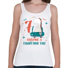 PRINTFASHION Brumm, brumm, robogok - Számmal - Női atléta - Fehér női trikó