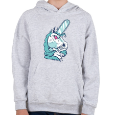 PRINTFASHION Brutál unikornis - Gyerek kapucnis pulóver - Sport szürke gyerek pulóver, kardigán