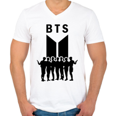 PRINTFASHION BTS 01 - Férfi V-nyakú póló - Fehér