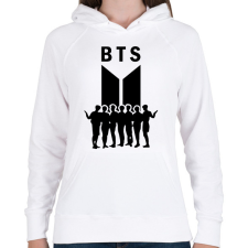 PRINTFASHION BTS 01 - Női kapucnis pulóver - Fehér női pulóver, kardigán