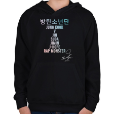 PRINTFASHION BTS dedikálva - Gyerek kapucnis pulóver - Fekete gyerek pulóver, kardigán