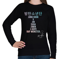 PRINTFASHION BTS dedikálva - Női pulóver - Fekete