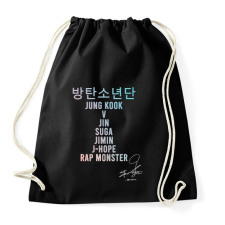 PRINTFASHION BTS dedikálva - Sportzsák, Tornazsák - Fekete tornazsák
