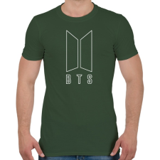 PRINTFASHION BTS fehér - Férfi póló - Katonazöld férfi póló
