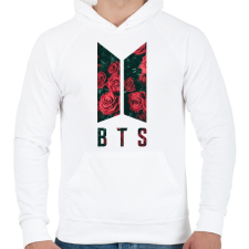 PRINTFASHION BTS - Férfi kapucnis pulóver - Fehér férfi pulóver, kardigán
