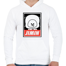 PRINTFASHION BTS JIMIN - Férfi kapucnis pulóver - Fehér férfi pulóver, kardigán