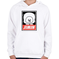 PRINTFASHION BTS JIMIN - Gyerek kapucnis pulóver - Fehér gyerek pulóver, kardigán