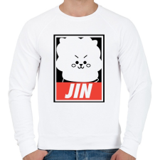 PRINTFASHION BTS JIN - Férfi pulóver - Fehér férfi pulóver, kardigán