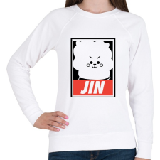 PRINTFASHION BTS JIN - Női pulóver - Fehér női pulóver, kardigán