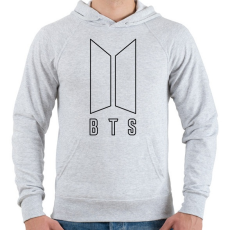 PRINTFASHION BTS kontúr - Férfi kapucnis pulóver - Sport szürke