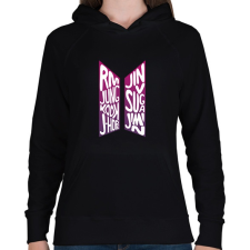 PRINTFASHION Bts logo - Női kapucnis pulóver - Fekete női pulóver, kardigán