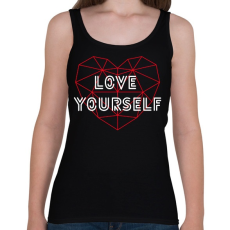 PRINTFASHION BTS - Love yourself - Női atléta - Fekete