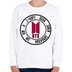 PRINTFASHION BTS music band - Gyerek pulóver - Fehér