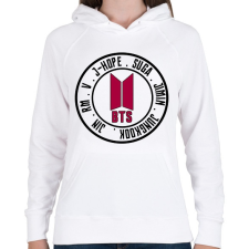 PRINTFASHION BTS music band - Női kapucnis pulóver - Fehér női pulóver, kardigán