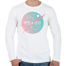 PRINTFASHION BTS NASA - Férfi hosszú ujjú póló - Fehér