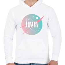 PRINTFASHION BTS NASA: JIMIN - Férfi kapucnis pulóver - Fehér férfi pulóver, kardigán