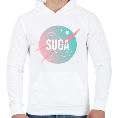 PRINTFASHION BTS NASA: SUGA - Férfi kapucnis pulóver - Fehér