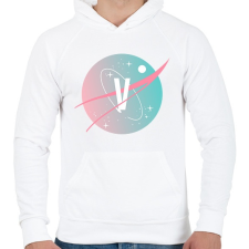 PRINTFASHION BTS NASA: V - Férfi kapucnis pulóver - Fehér férfi pulóver, kardigán